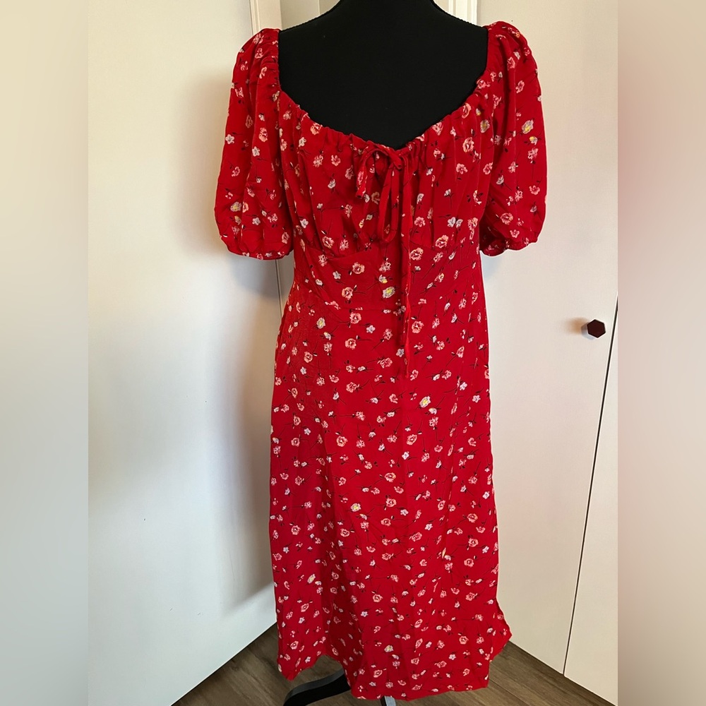 Red Floral Women's Dress